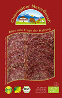 Chiemgauer Haussalami aus Rind- und Schweinefleisch, geschnitten